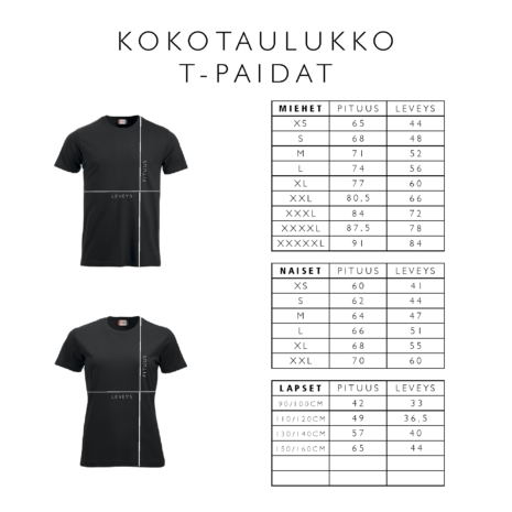 kokotaulukot t-paitoihin kokotaulukot t-paitoihin